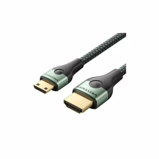 Кабель мультимедийный HDMI M to HDMI mini M 1.0m V2.1 8K 60Hz green Vention (AGJGF)