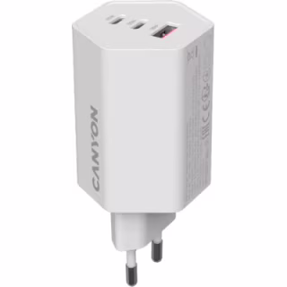 Зарядное устройство Canyon HEXAGON 65 GaN 65W 2xPD 1xQC EU White (CND-CHAHEX65W)