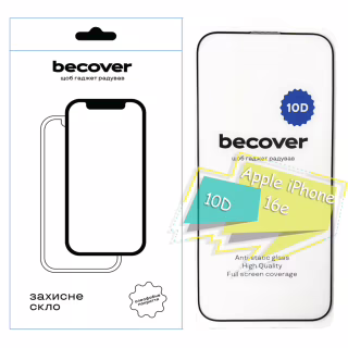 Стекло защитное BeCover Apple iPhone 16e 10D Black (713235)