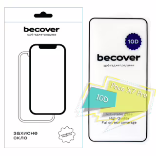 Стекло защитное BeCover Poco X7 Pro 10D Black (713165)