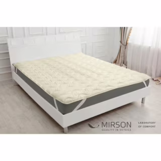 Наматрасник MirSon Eco Light №1717 Wool Air-line на резинке по углам Pink 120x200 см (2200002889278)
