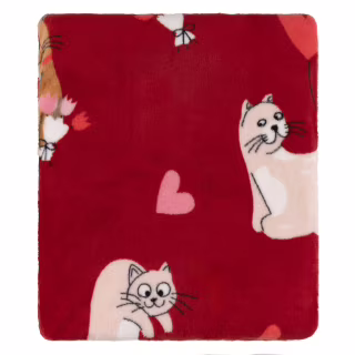 Плед ARDESTO Flannel 160х200см, 100% полиэстер, котики с сердечками (ART0124PB)