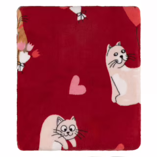 Плед ARDESTO Flannel 160х200см, 100% поліестер, котики з сердечками (ART0124PB)