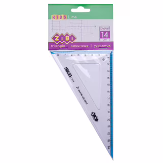Линейка ZiBi Kids Line Угольник 140мм, 90°/60° с голубой полоской, блистер (ZB.5622-14)