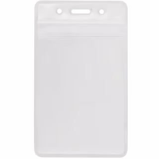 Бейдж Optima вертикальний замок zip lock, PVC 62х91 мм (O45610)