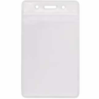 Бейдж Optima вертикальный замок zip lock PVC, 62х91 мм (O45610)