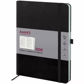 Еженедельник Axent датированный 2026 Grand Strong 195х255, черный (8530-26-01-A)