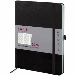 Тижневик Axent датований 2026 Grand Strong 195х255, чорний (8530-26-01-A)