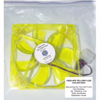 Кулер для корпуса Cooling Baby 9025 4PS yellow