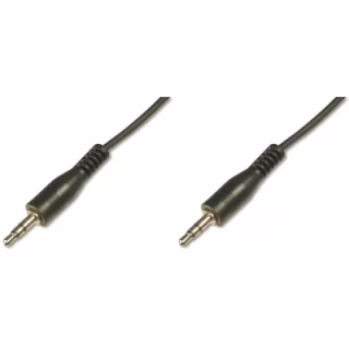 Кабель мультимедийный 3.5mm M to 3.5mm M 2.5m black Digitus (AK-510100-025-S)