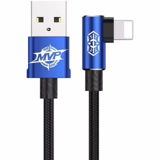 Дата кабель USB 2.0 AM to Lightning 2.0m 1.5A 90° corner blue Baseus (CALMVP-A03)