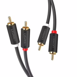 Кабель мультимедійний 2xRCA M to 2xRCA M 1.0m AV104 black Ugreen (30747)