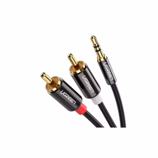 Кабель мультимедийный 3.5mm M to 2xRCA M 1.0m AV116 black Ugreen (10749)