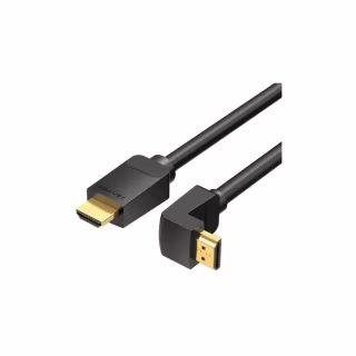 Кабель мультимедийный HDMI M to HDMI M 1.5m 4K60Hz 90° corner black Vention (AAQBG)