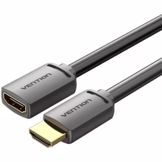 Кабель мультимедийный HDMI M to HDMI F 1.0m V2.0 4K60Hz PVC black Vention (AHCBF)
