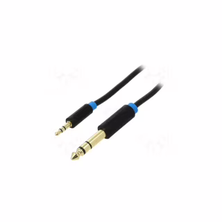 Кабель мультимедийный 3.5mm M to 6.35mm M 0.5m black Vention (BABBD)