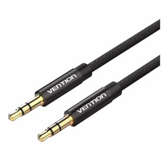 Кабель мультимедийный 3.5mm M to 3.5mm M 1.0m fabric black Vention (BAGBF)