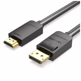 Кабель мультимедійний DisplayPort M to HDMI M 1.5m 1080p60Hz black Vention (HADBG)