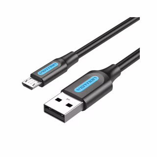 Дата кабель USB 2.0 AM to Micro 5P 1.0m 3A black Vention (COLBF)