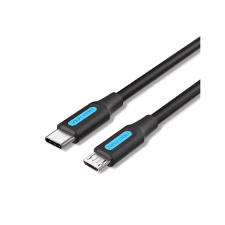Дата кабель USB-C to Micro 5P 1.0m 2A black Vention (COVBF)