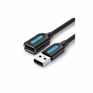 Дата кабель USB 2.0 AM/AF 0.5m black Vention (CBIBD)