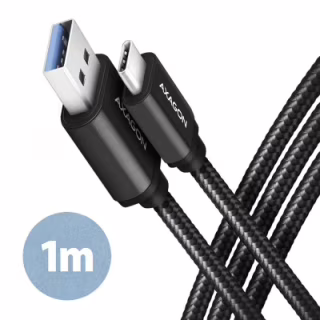 Дата кабель USB 3.2 AM to USB-C 1.0m black AXAGON (BUCM3-AM10AB)