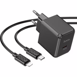Зарядное устройство HOCO CS13A Ocean USB-C PD20W + cable USB-C to Lightning Black (6942007603829)
