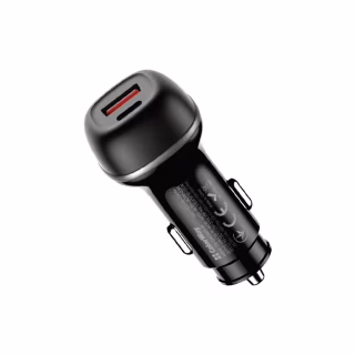 Зарядное устройство ColorWay USB-C PD65W + USB QC3.0 car adapter (CW-CHA068PD-BK)