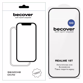 Стекло защитное BeCover 10D Realme 15T Black (714765)