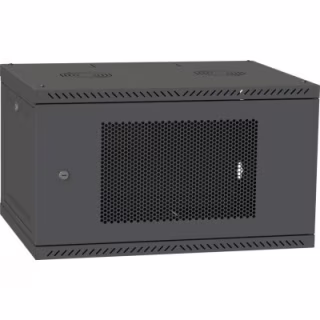 Шкаф настенный Ipcom 6U, 600*450, перфорированные дверцы, RAL9005 (СН-6U-060х045-ДП-9005)
