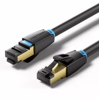Патч-корд 1m S/FTP cat 8 RJ-45 black Vention (IKABF)