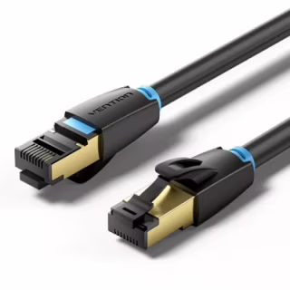 Патч-корд 3м, S/FTP cat 8 RJ-45 black Vention (IKABI)