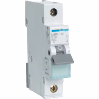 Автоматический выключатель Hager 1-п. B 10A (6kA) 1M (A) (MBN110)