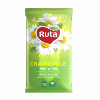 Влажные салфетки Ruta Selecta Chamomile с экстрактом ромашки 15 шт. (4820202892410)