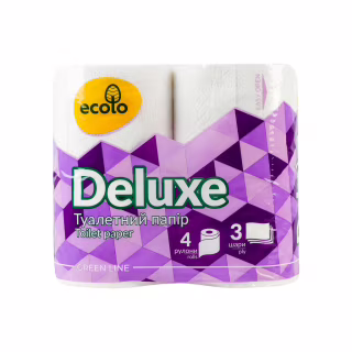Туалетная бумага Ruta Ecolo Deluxe 3 слоя 4 рулона (4820202890324)
