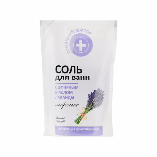 Соль для ванн Домашній Доктор С эфирным маслом лаванды 500 г (4823015921728)