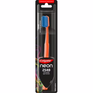Зубна щітка Colgate Neon 2548 кінчиків щетинок середньої жорсткості Помаранчева (2172000000022)
