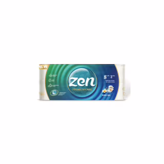 Туалетная бумага Zen Premium Care Ocean SPA 3 слоя 8 рулонов (5944582100077)