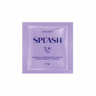 Зубная паста Splash Освежающая с отбеливающим эффектом Со вкусом ванили и лаванды 3 г (4820266831769)