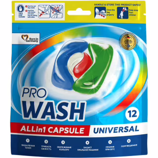 Капсулы для стирки Pro Wash All in 1 Universal 12 шт. (4823128001980)