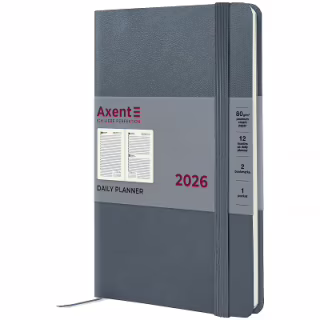 Еженедельник Axent датированный 2026 Partner Strong, 145х210, серый (8819-26-62-A)