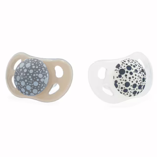 Пустышка Twistshake Pastel Grey White (2шт) 0-6 мес, силиконовая (78594)