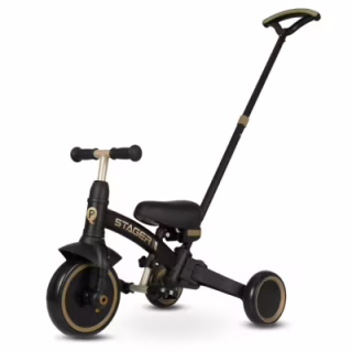 Дитячий велосипед QPlay Stager 3 в 1 з ручкою, біговел, Black (T80STAGERBlack)