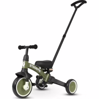 Дитячий велосипед QPlay Stager 3 в 1 з ручкою, біговел, Dark Green (T80STAGERDarkGreen)