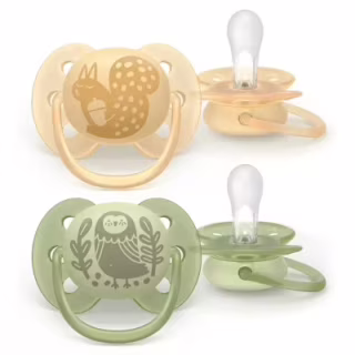 Пустушка Philips AVENT Ultra Soft 6-18 місяців 2 шт, жовто-зелена (SCF091/46)