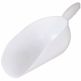 Совок для сыпучих продуктов и льда Mobil Plastic напівкруглий білий 29 см PP - 0,300 л (136/29-BIM)