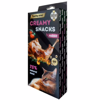 Лакомство для котов Lucky Star Мягкое пюре из мяса кролика в стиках 10 г (4820281500527)