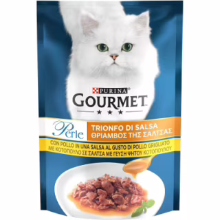 Влажный корм для кошек Purina Gourmet Perle Duo с курицей и говядиной мини филе в соусе 85 г (8445291188266)