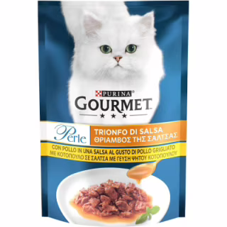 Вологий корм для кішок Purina Gourmet Perle Duo з куркою та яловичиною міні філе в підливці 85 г (8445291188266)