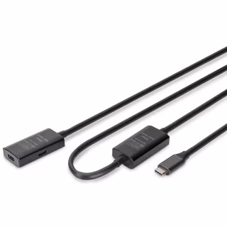 Дата кабель USB-С to USB-C 10.0m M/F USB3.2 Gen1 Active 5G Digitus (DA-73109)